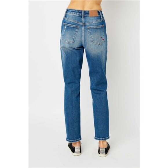 NWT Judy Blue Queen of Hearts BF Fit Distressed Slim Jeans, Comfy, Stretchy - Picture 6 of 10